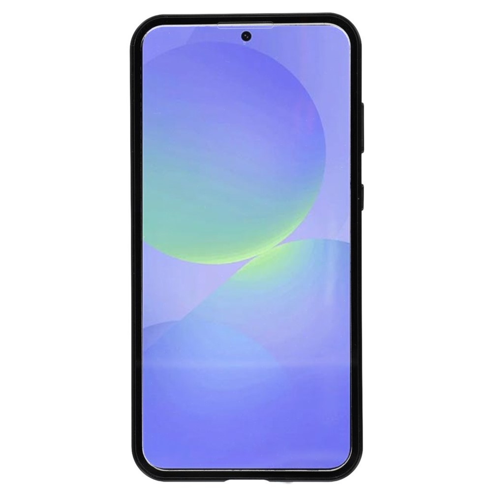 Samsung Galaxy A56 Magnetische Alu Schutzhülle mit Panzer Glas Backcover   Displayschutz (Magnet-Technologie) - Schwarz