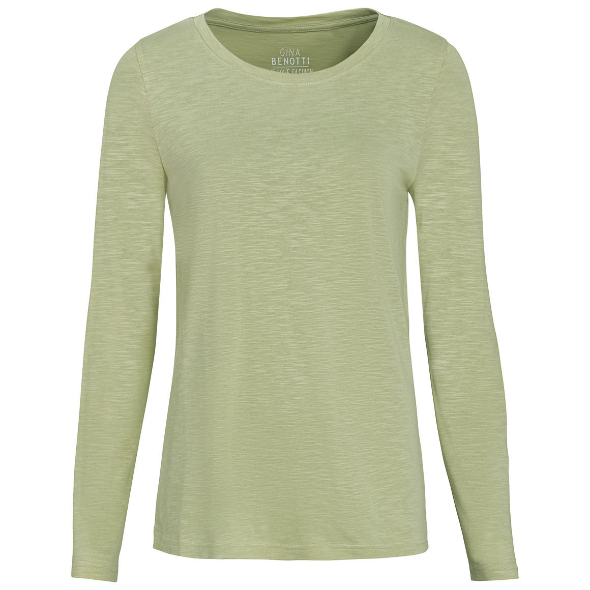 Gina Benotti Damen Langarmshirt unifarben hellgrün