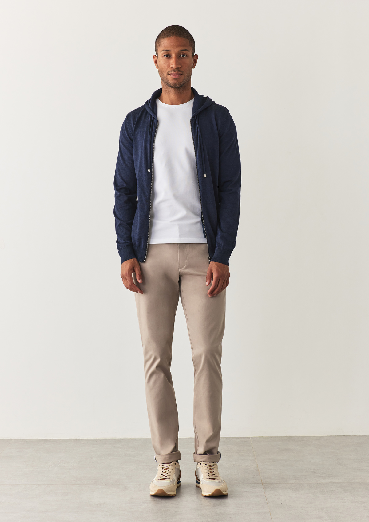 Chino slack skinny en coton stretch uni beige