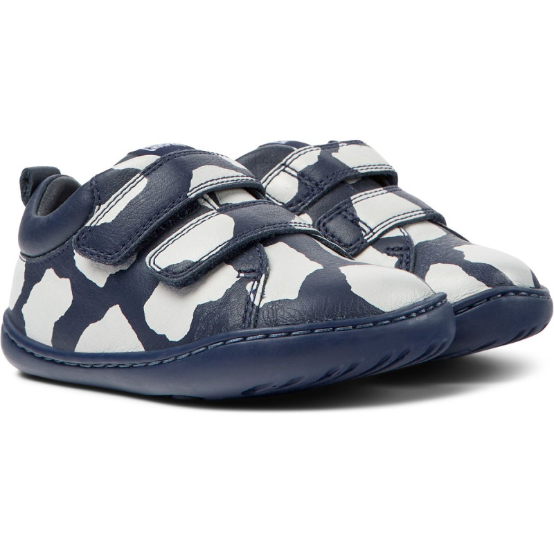 Camper Camper Peu Sella Velcros Marine Motif Vache