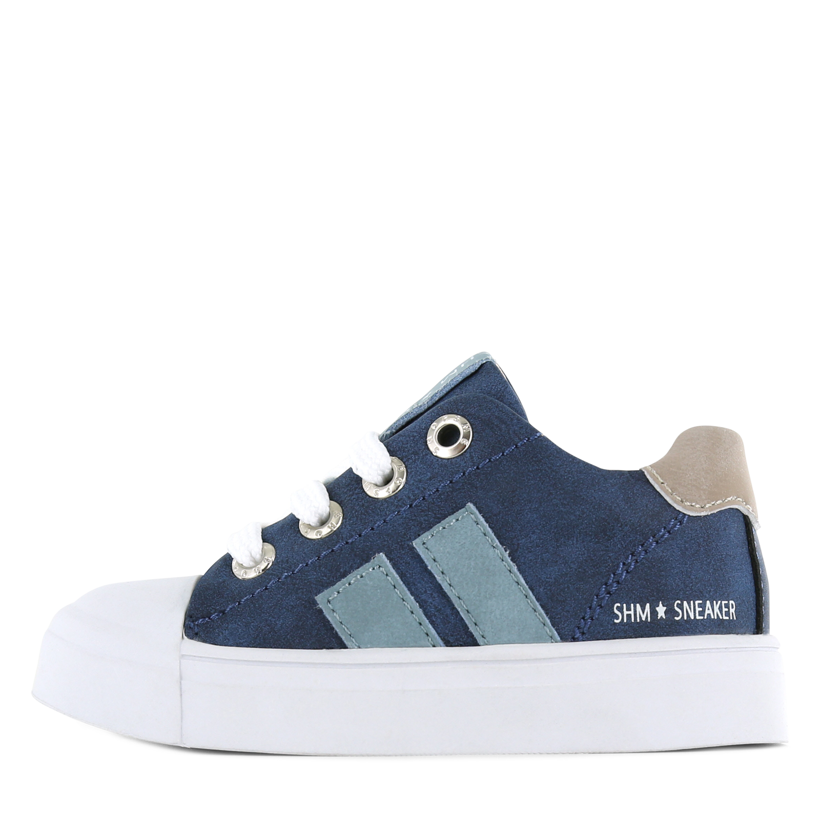 Shoesme donkerblauwe sneaker met stripings Microleer | Jongens schoenen