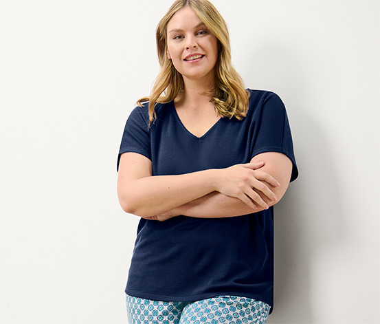 Strukturiertes Shirt, dunkelblau