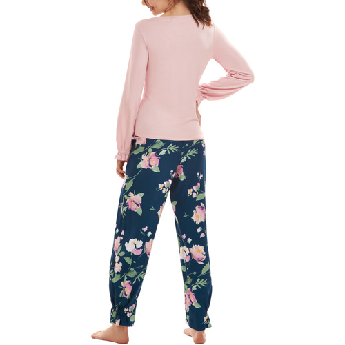 Lisca - Pijama ajustado pantalón top mangas largas Kasia Azul