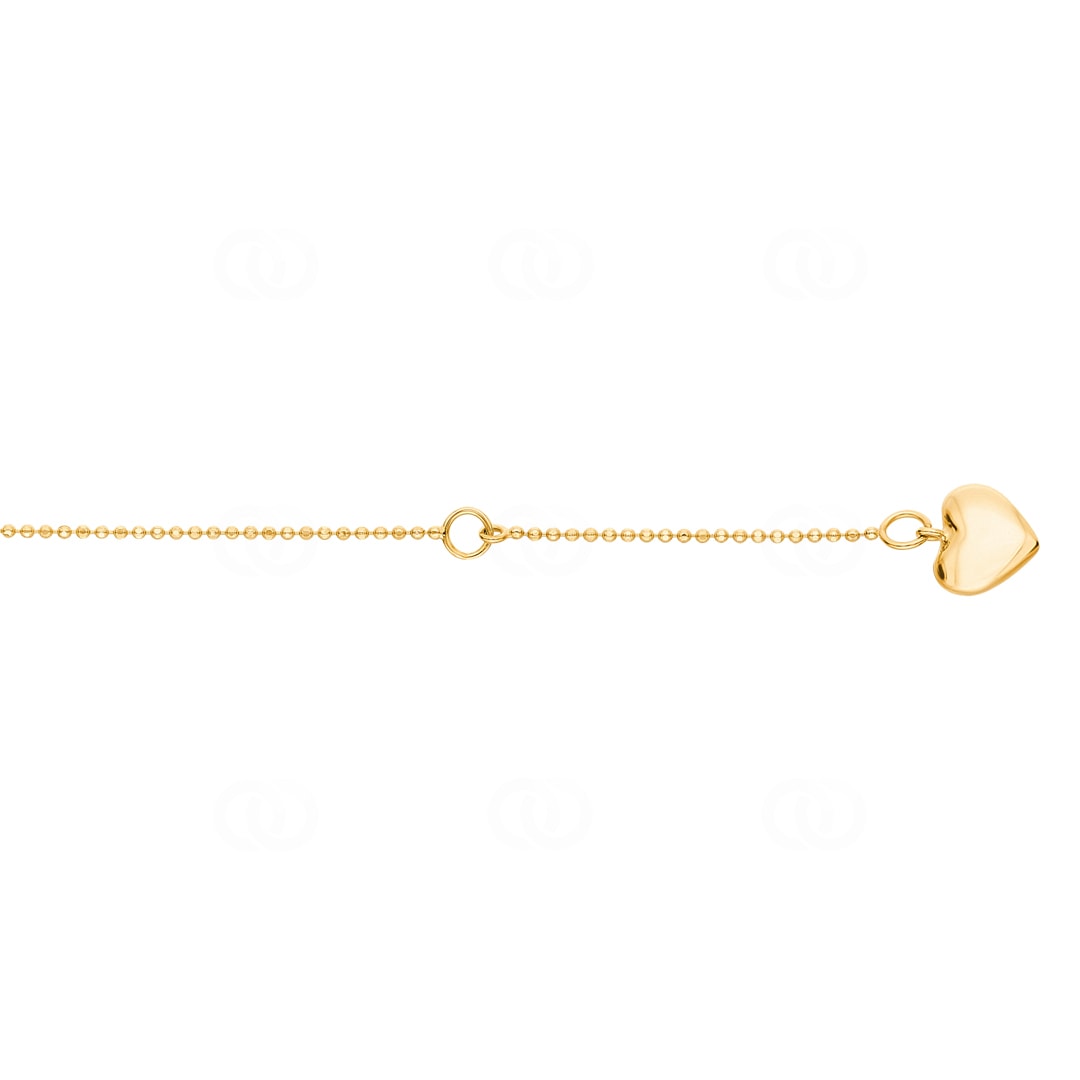Fusskette 750/18 K Gelbgold Herz
