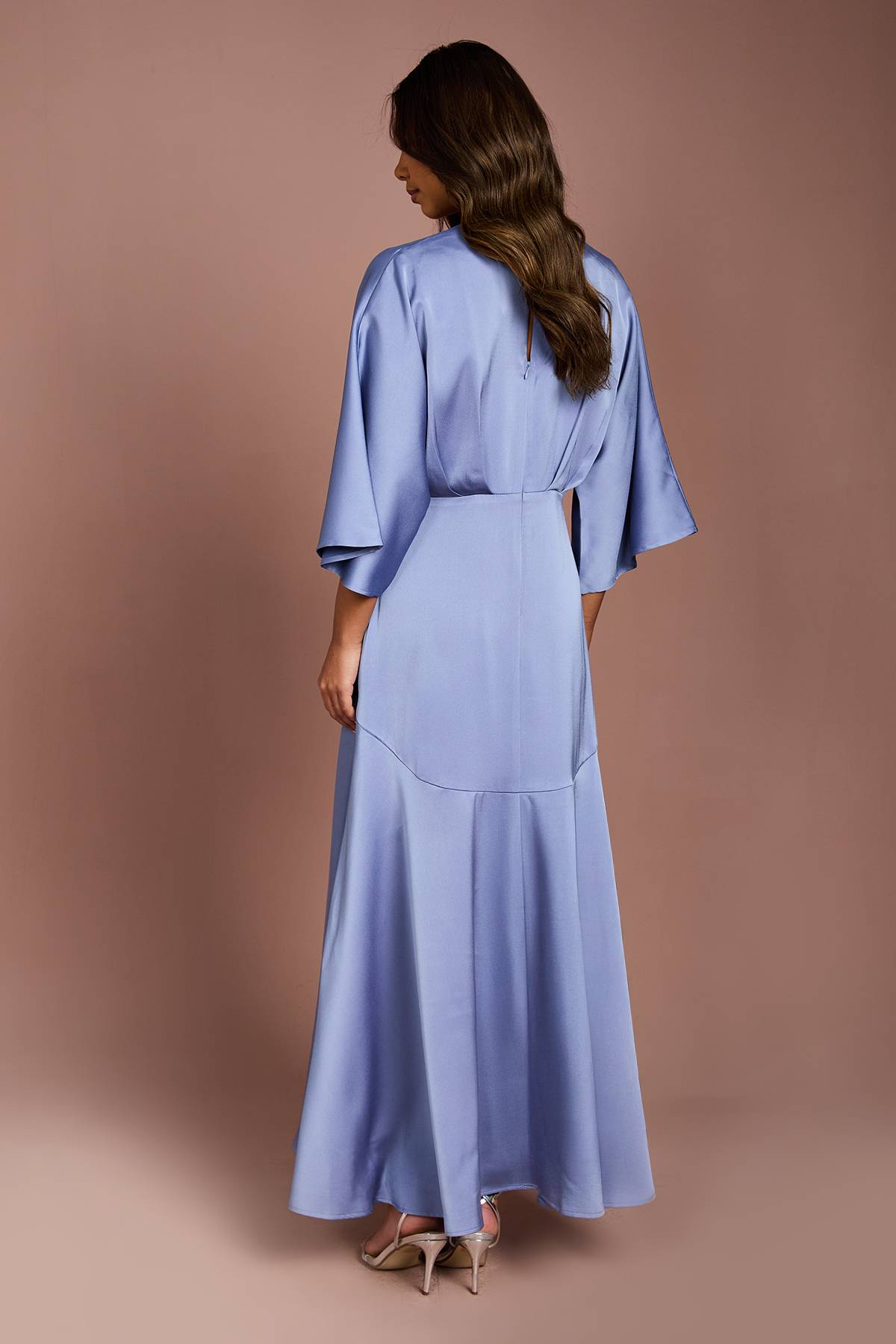 Coast Robe Midi Portefeuille à Volants en Crêpe Satiné
