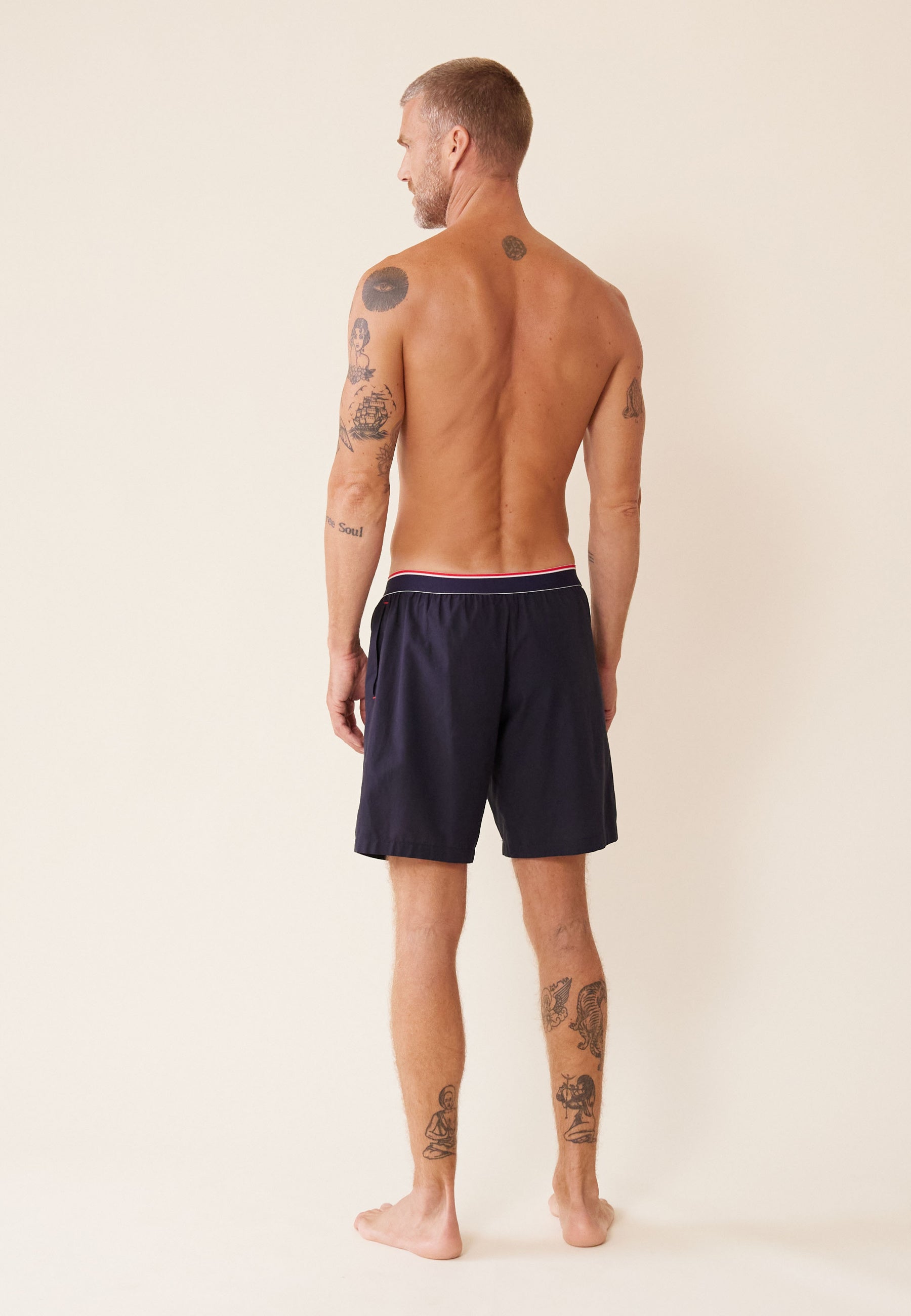 Short de pyjama en coton-Orlando Marine