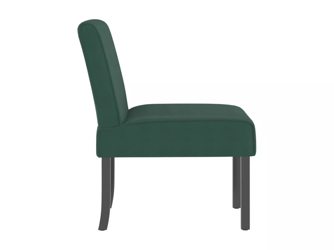 Fauteuil sans accoudoirs vert foncé velours