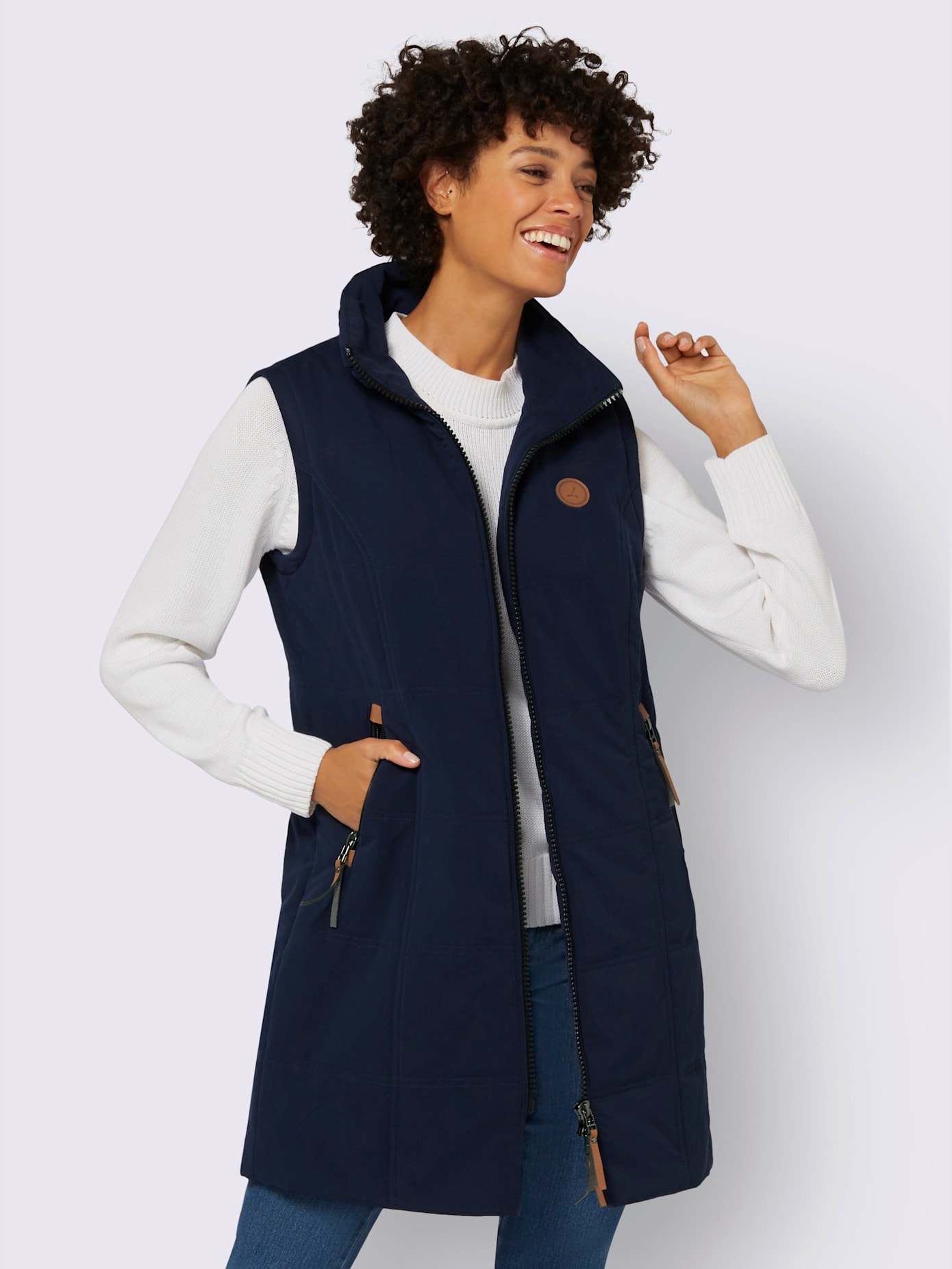 Veste longue col montant chaud