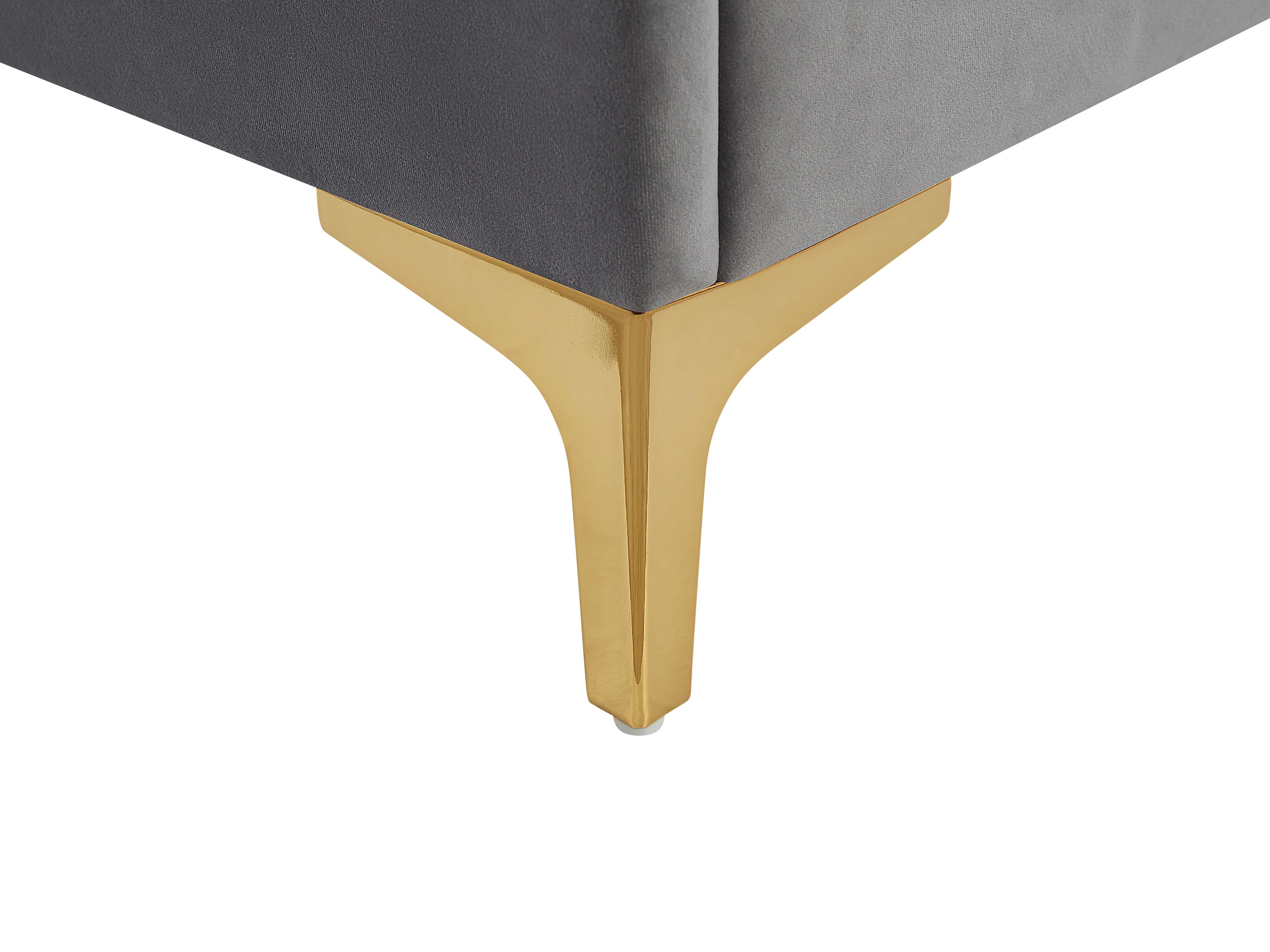 Bed Fluweel LIMOUX 180 x 200 cm Grijs