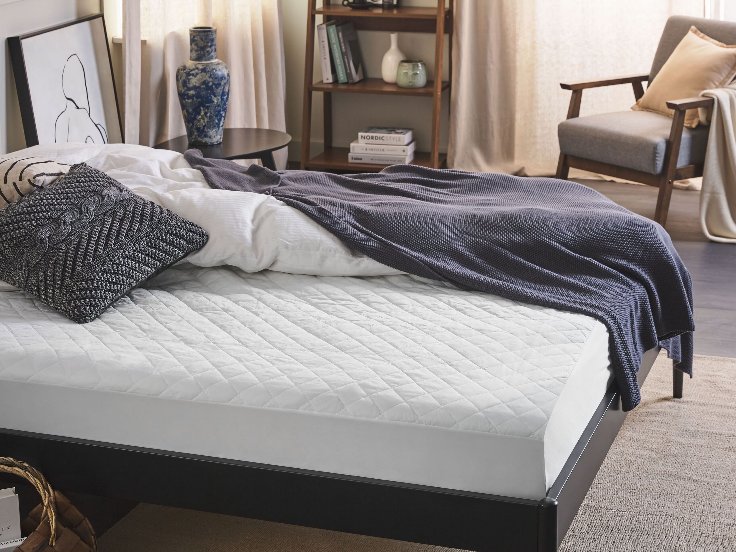 Beliani - Villuerca - Matrastopper - Wit 160 x 200 cm - Japara katoen