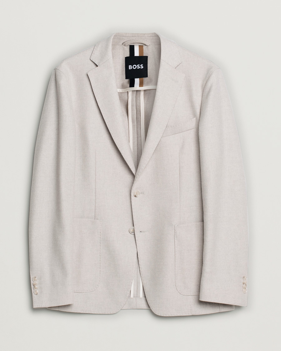BOSS BLACK Hanry Wool Patch Pocket Blazer Open White