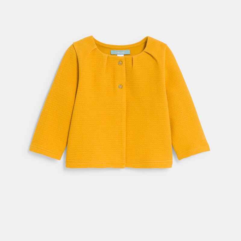 Cardigan coton fantaisie jaune bébé fille Jaune