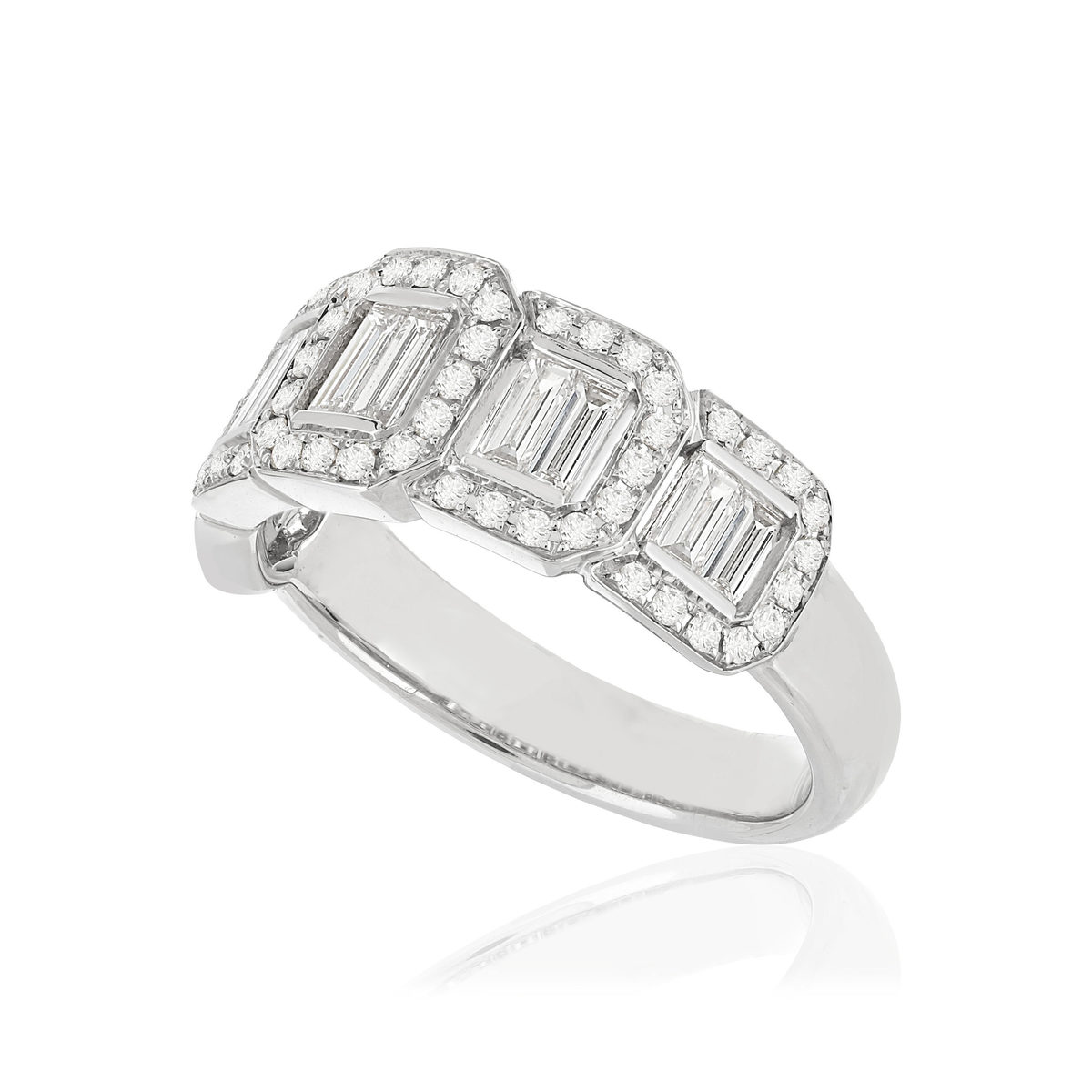 Bague or 750 blanc diamant