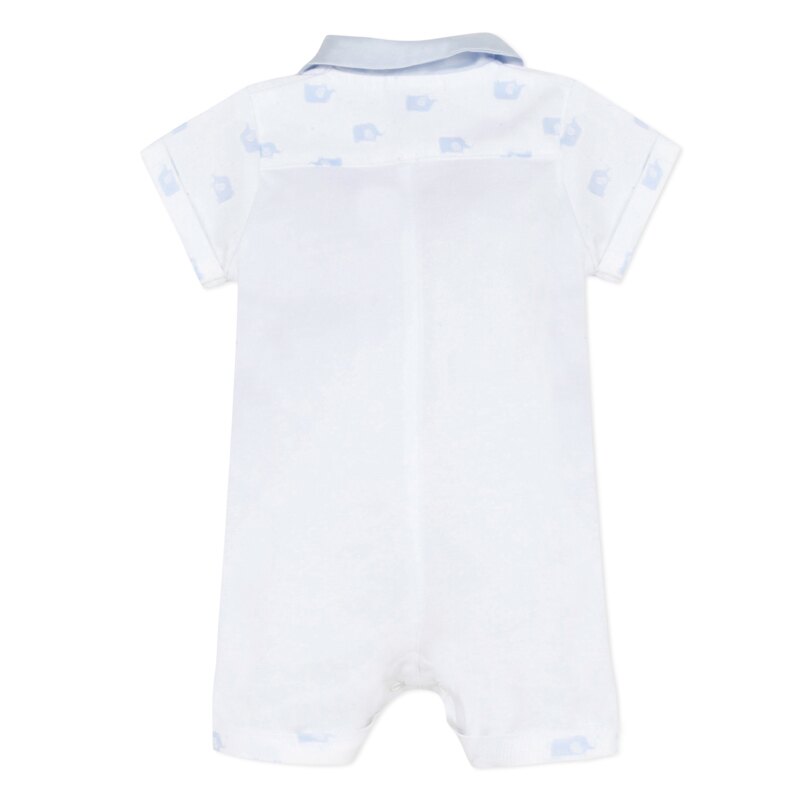 Combi en coton blanche et éléphants naissance Absorba Aucune nuance