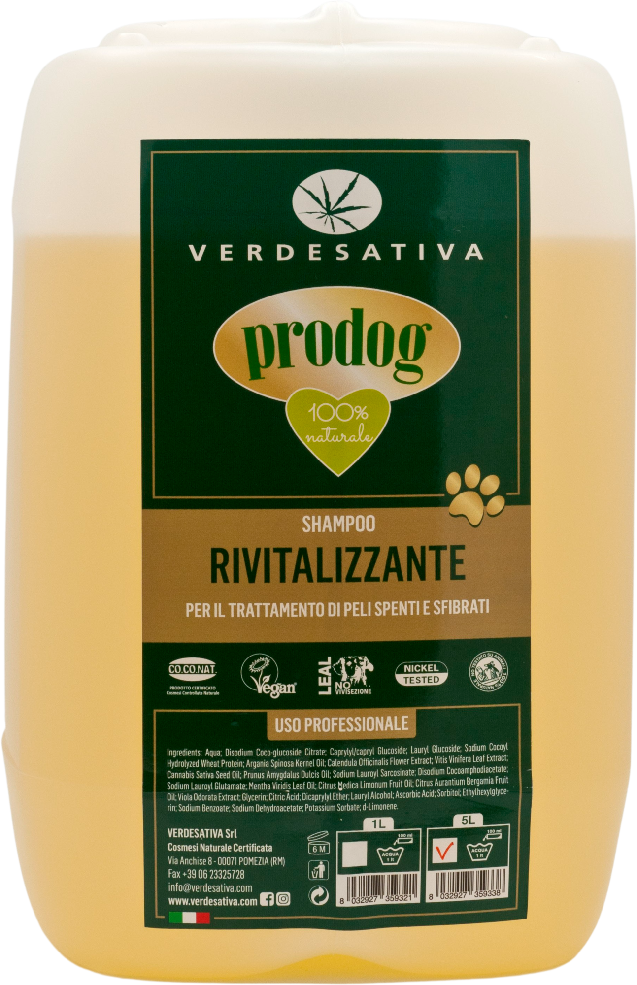 VERDESATIVA  prodog Revitalisierendes Hundeshampoo, 5 l