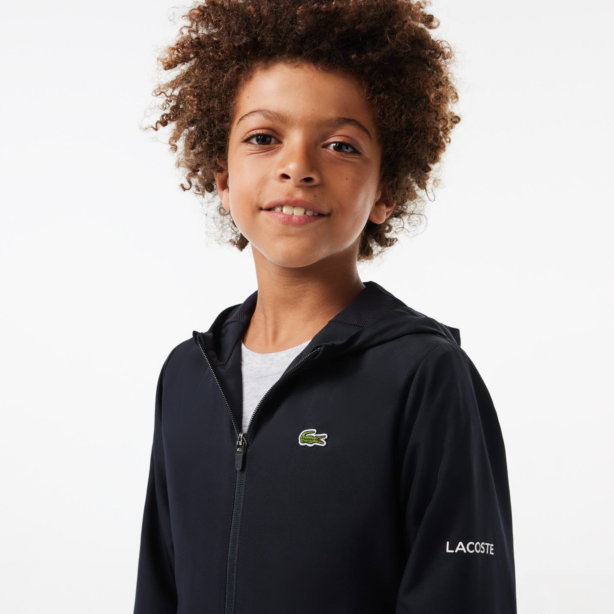 Sport-Jacke mit Kapuze und Logo-Detail Jacken & Mäntel - Blau - Lacoste - Jungen