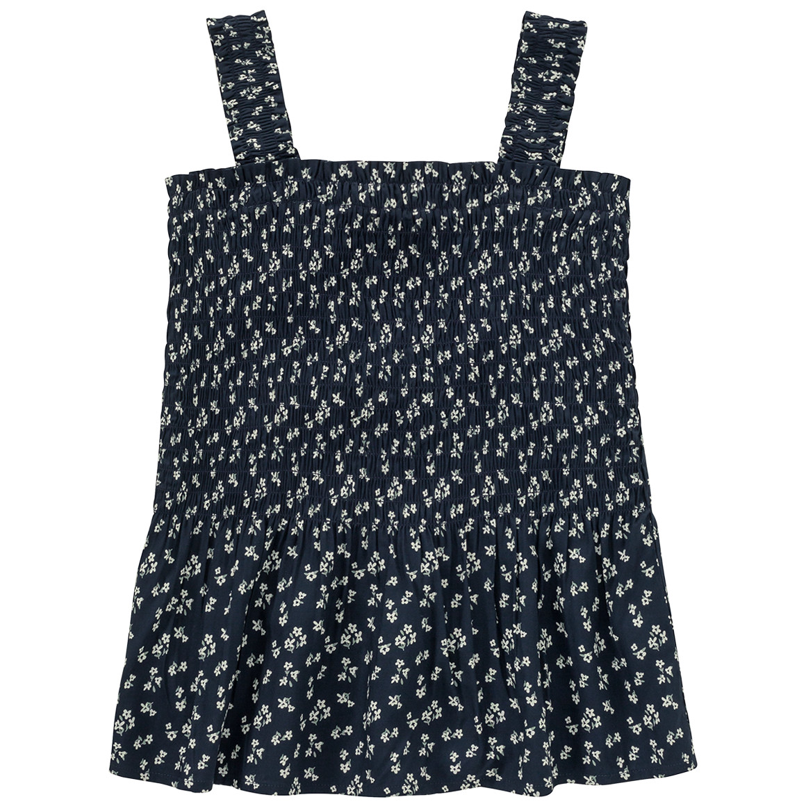Beatwear Mädchen Blusen-Top mit Blumen allover dunkelblau