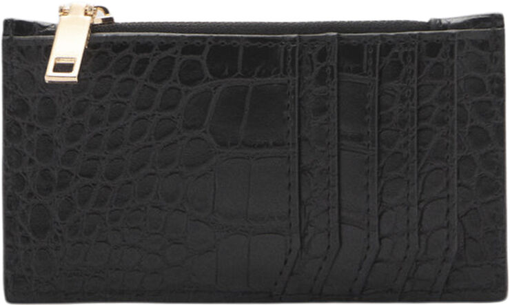 MANGO Animal print effect card holder Black