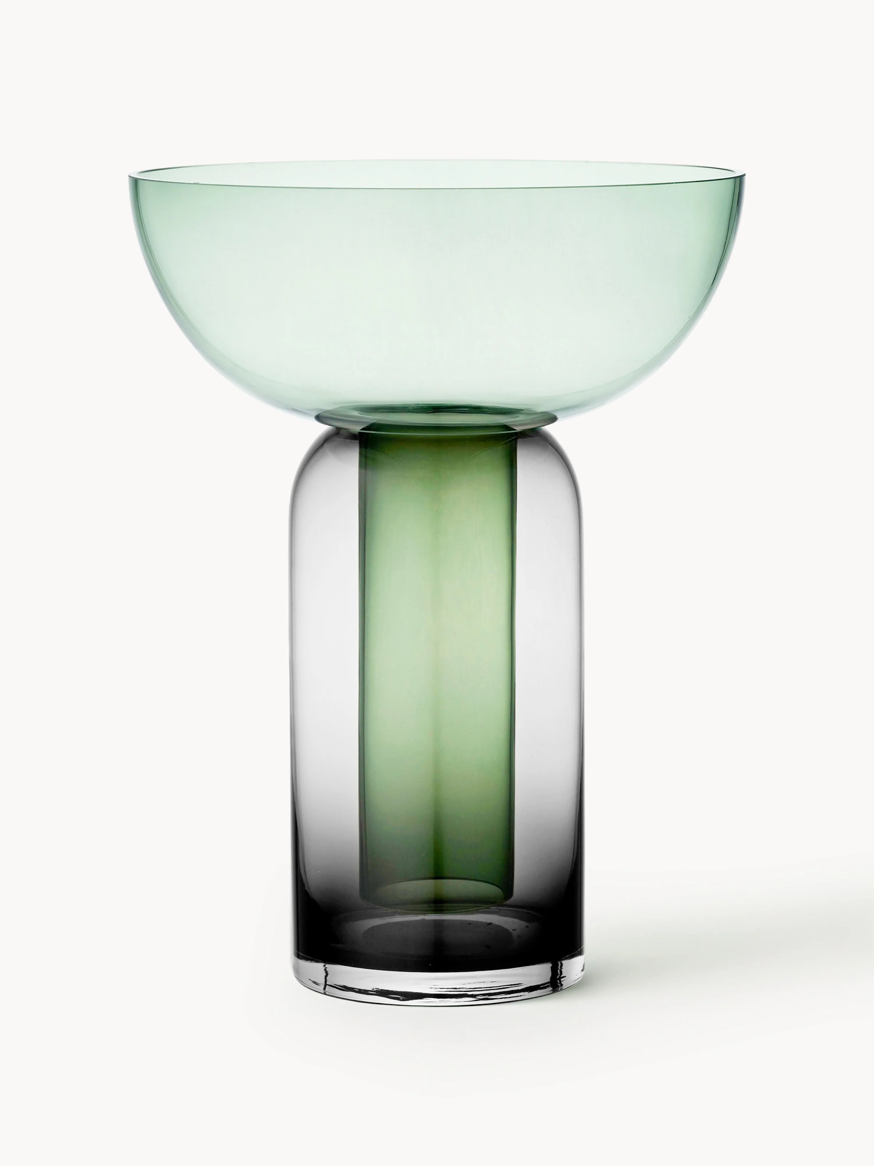 Mondgeblazen glazen vaas Torus, H 33 cm