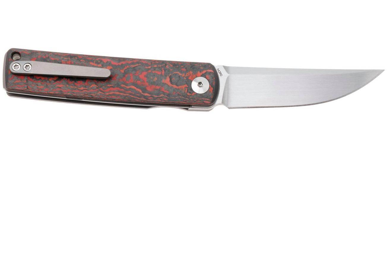 Reate Bushido, Satin M390, Lava Flow FatCarbon, zakmes