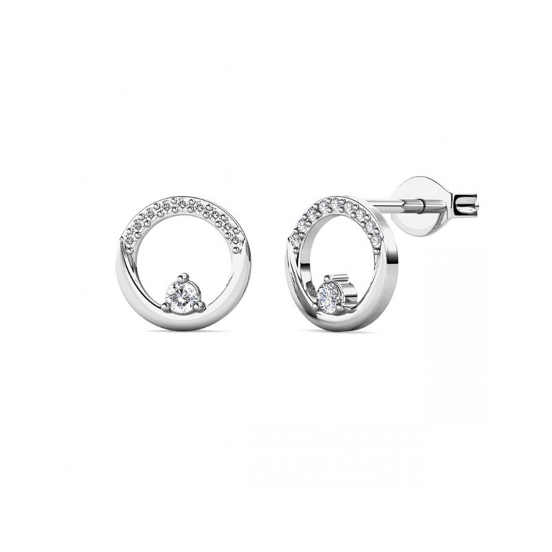 Boucles d'oreilles Clarine - Argenté et Cristal