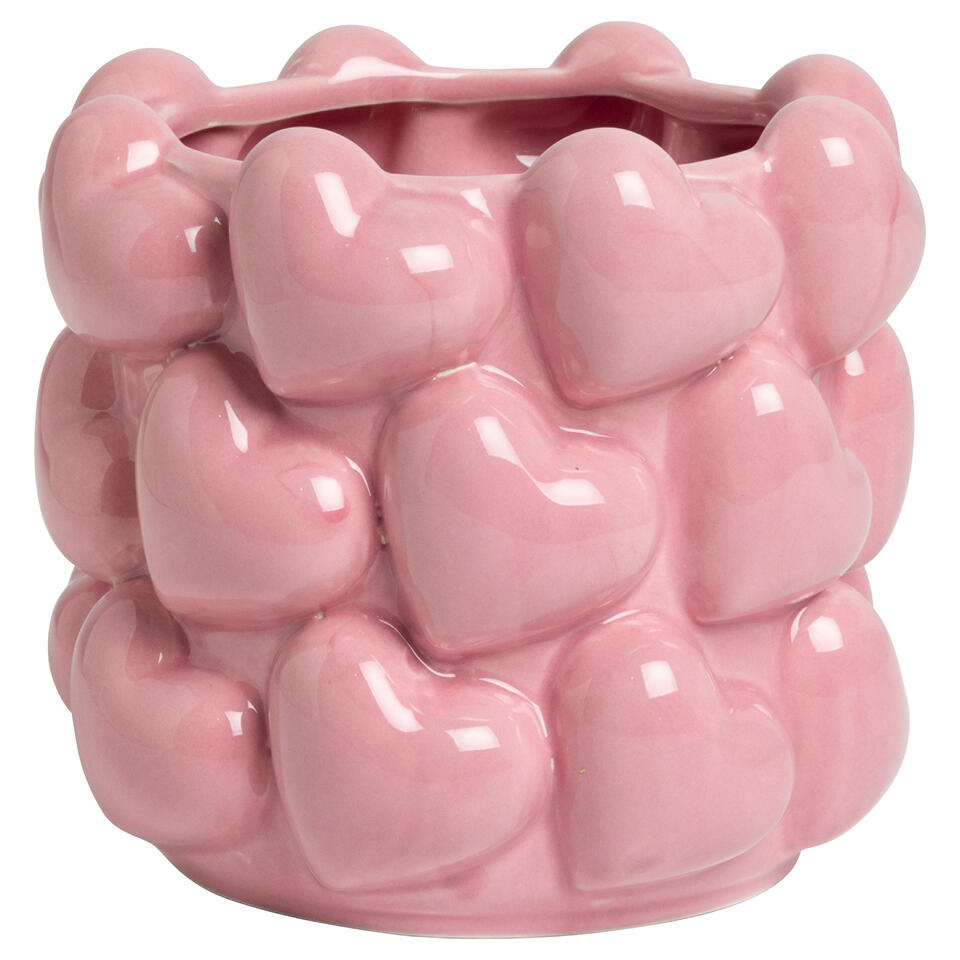 Bloempot Hartjes Roze - ø14 cm