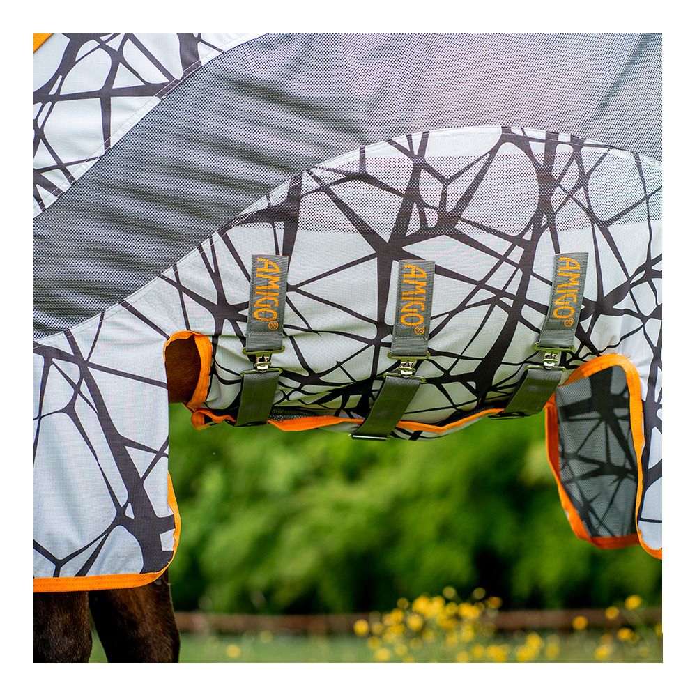 Horseware AMIGO CAMOFLY - Chemise anti-mouches + couvre-cou grey/orange