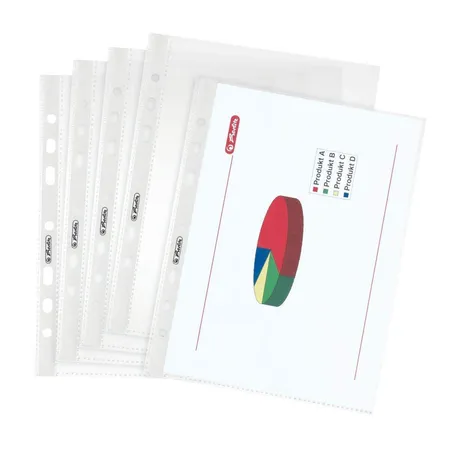 Herlitz Prospekthülle A5 Standard genarbt, 100er Packung, PP, 0,055 ...