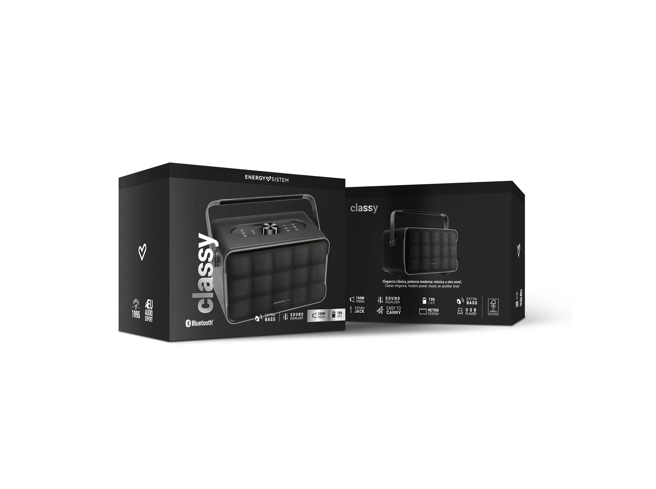 COLUNA BLUETOOTH ENERGY SISTEM CLASSY AUDIO 150W PRETO