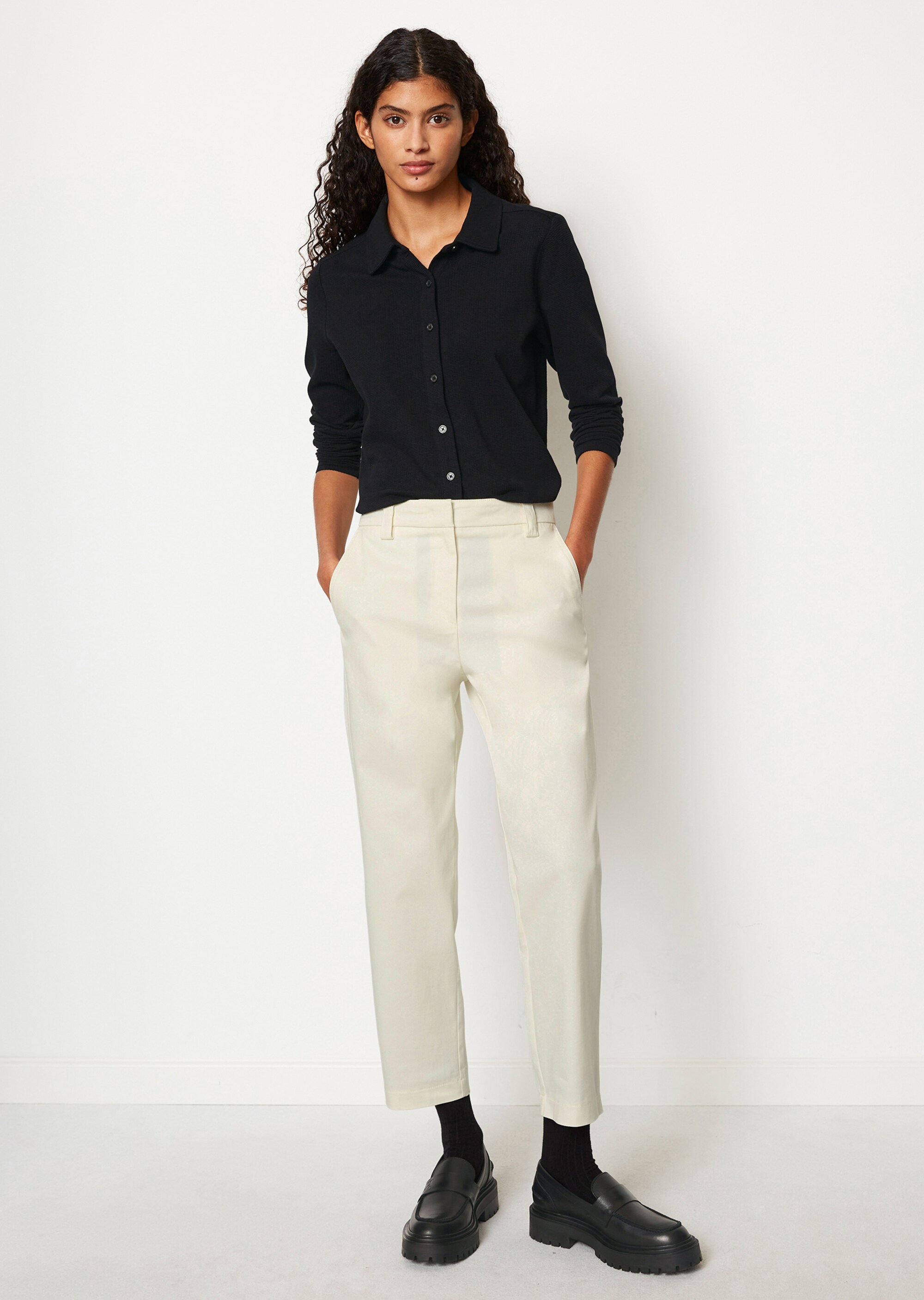 Struktur-Jerseybluse regularaus Organic Cotton