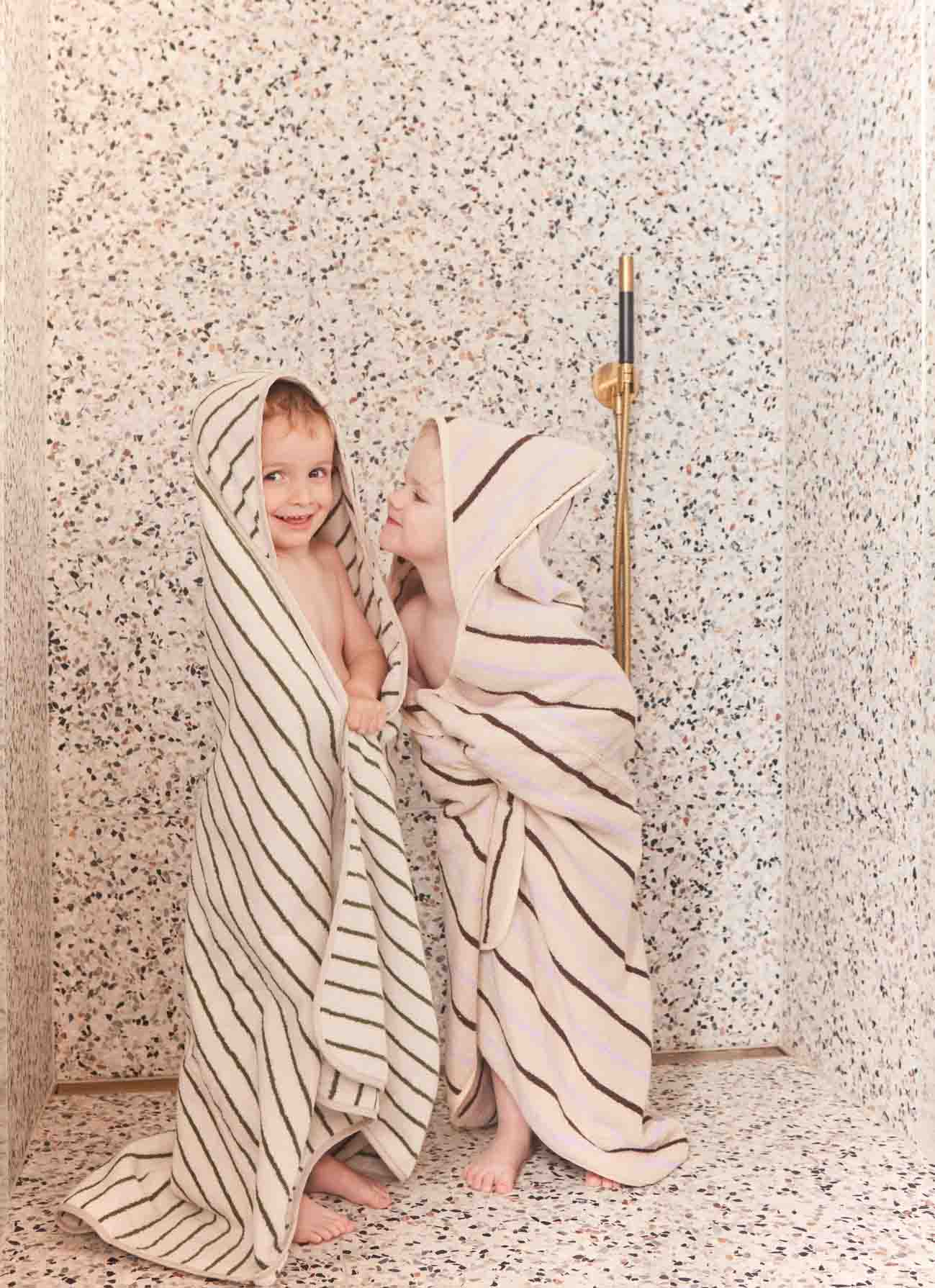 Serviette à capuche en coton organique | Marron
