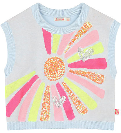 Billieblush Top - Strick - Ice Wasser/Multi m. Pailletten