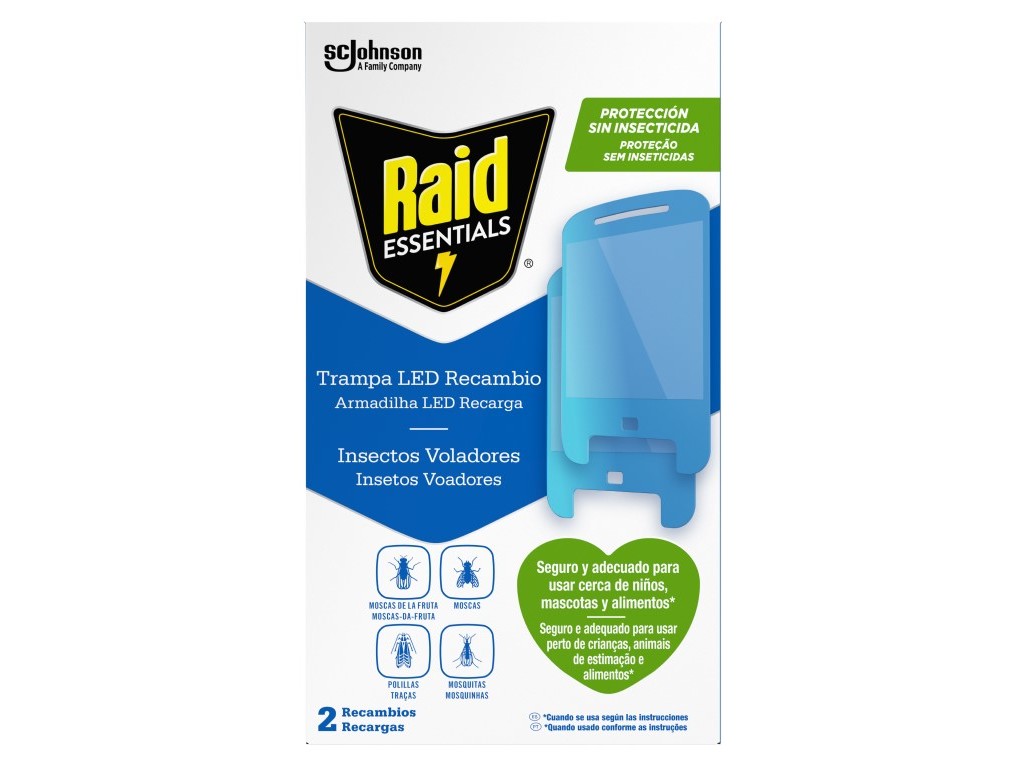 ARMADILHA RAID LED MOSCA DA FRUTA RECARGAS 2UN
