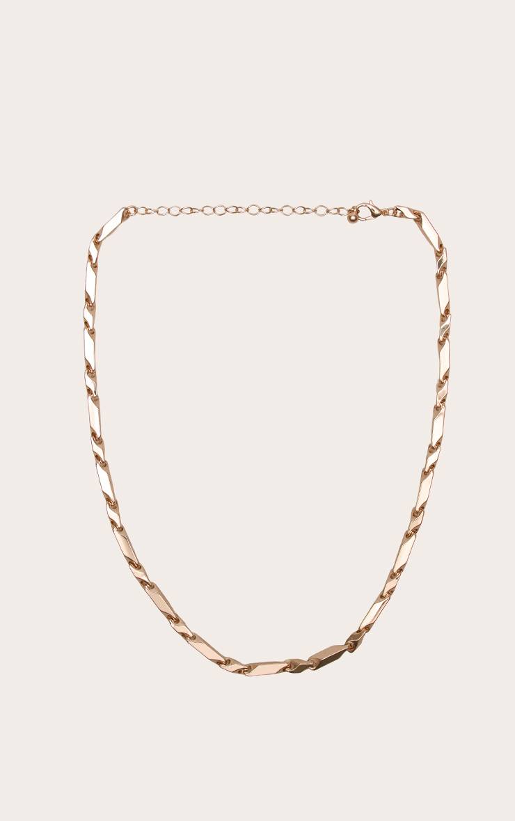 Doré Collier Chaîne À Maillons Angulaires Lisses