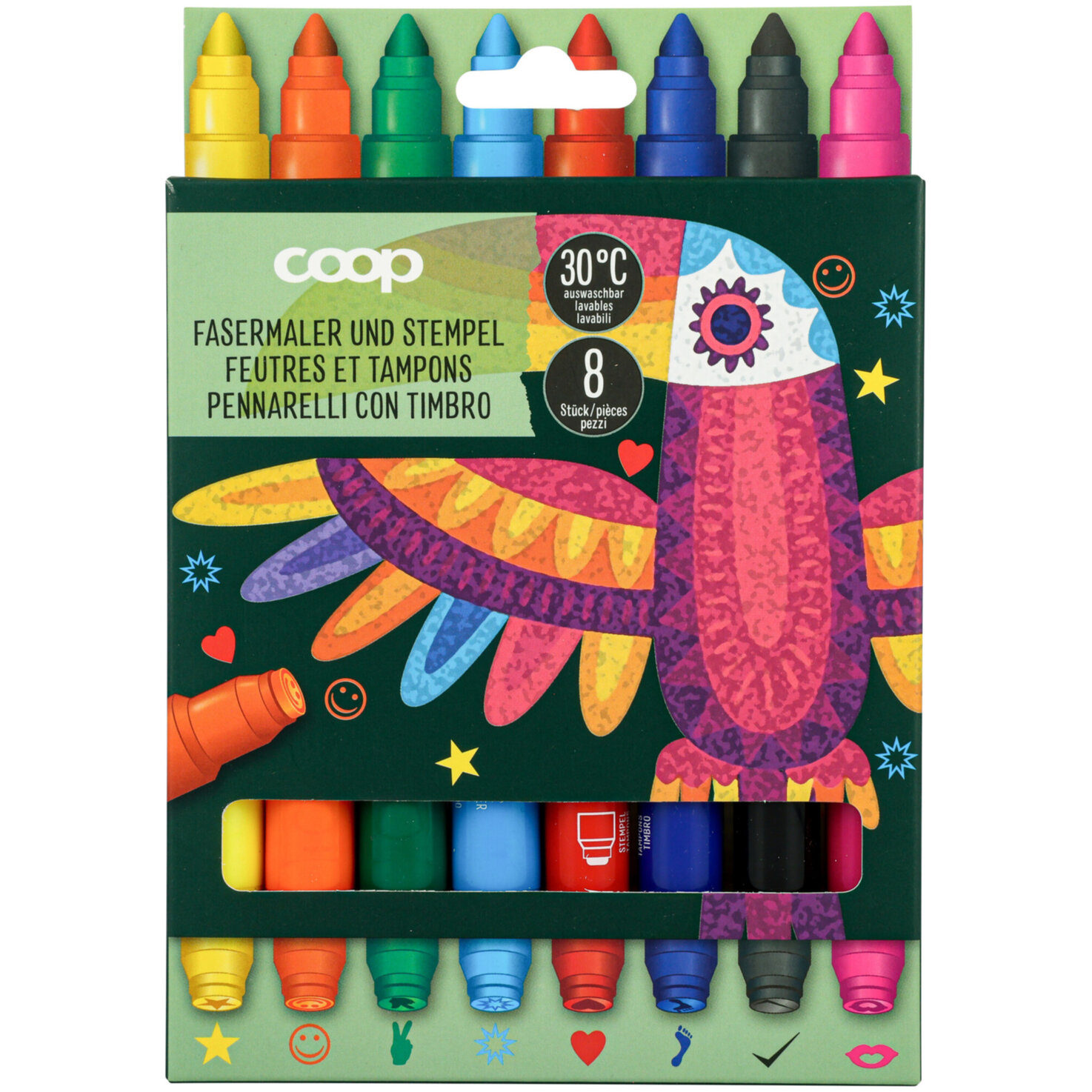 Fasermaler Stempel 8 Stück