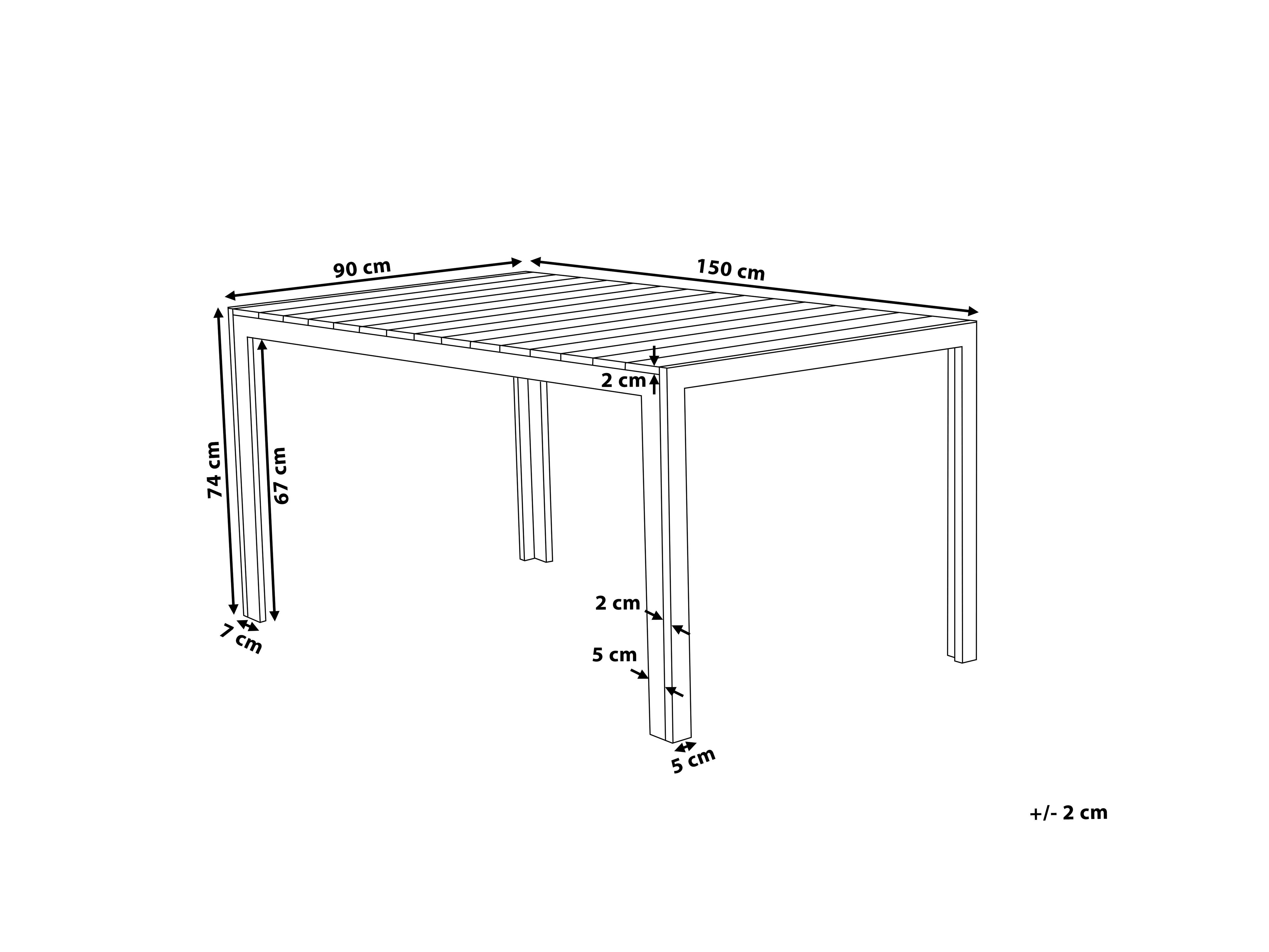 Tuin eettafel COMO 150 cm 90 cm Grijs