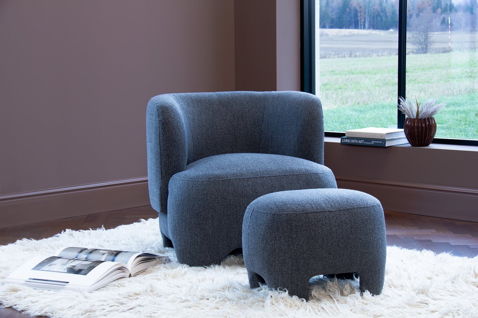 Teddy hvilestol Tekstil Crush dark grey