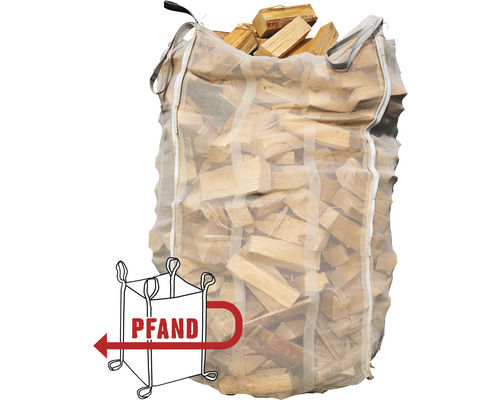 Brandhout, aanmaakhout, HORNBACH FORST Beukenhout in een houtzak, klaar om te branden, 1,6 kubieke meter (los), 28-33 cm, luchtgedroogd, plus statiegeld