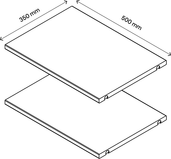 2 tablettes effet chêne GoodHome Atomia L. 46,4 x P. 33,2 cm