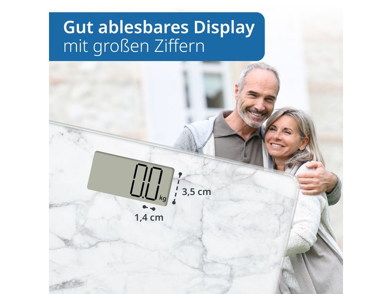 ADE Personenwaage Amina Marmor Weiss Digitale Körperwaage in modernem Design