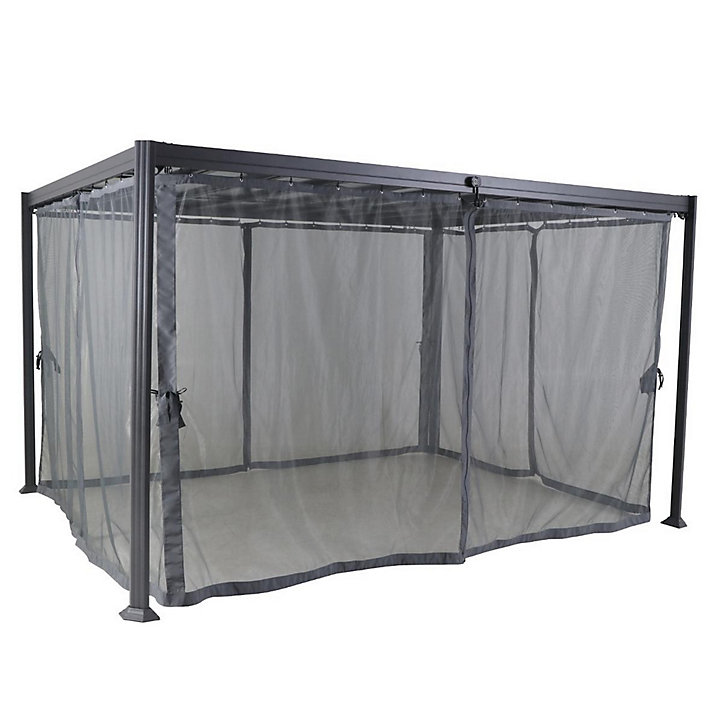 Rideaux moustiquaire pour tonnelle Hespéride Belize lattes 3 x 3,8 m