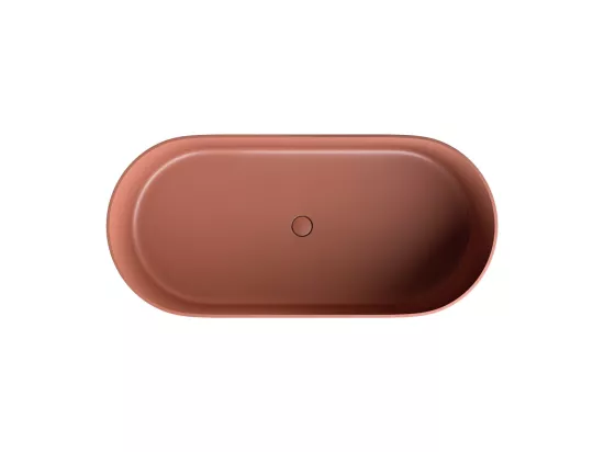 baignoire îlot OMNIRES OVO M+ 160X75 CM couleur : rouge  finition : matbonde et siphon inclus