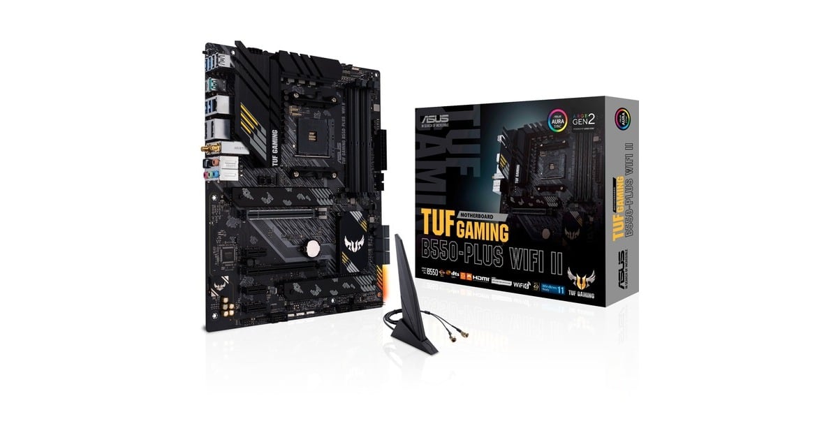 ASUSTUF Gaming B550-PLUS WIFI II socket AM4 moederbord  (Zwart, RAID, Gb-LAN, WLAN, BT, Sound, ATX)