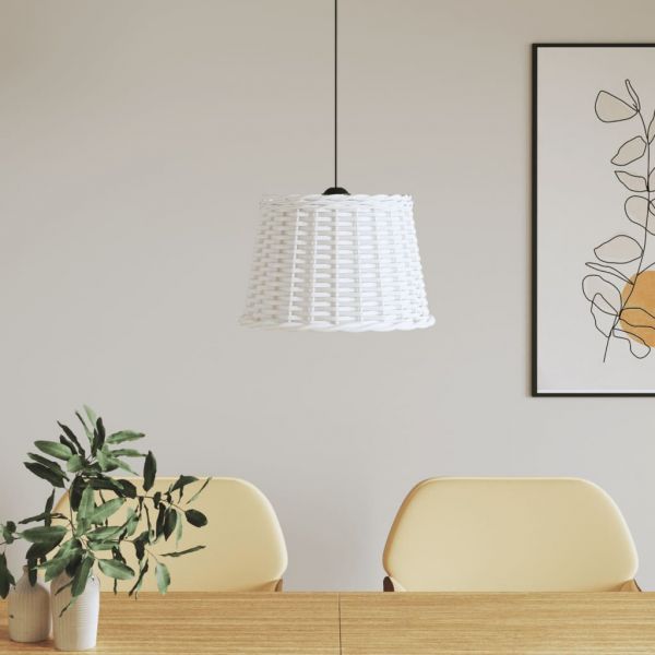 vidaXL Abajur de Teto Ø40x26 cm Vime Branco