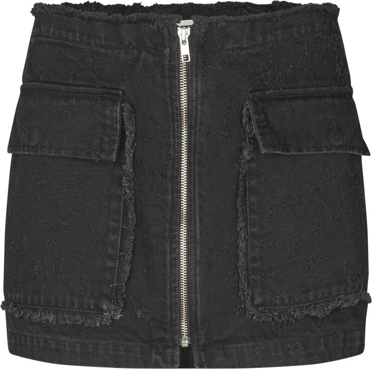 Oval Square Limit Denim Skirt 0109 0109 black distressed