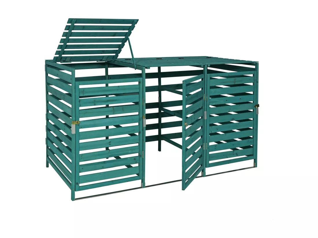 Cache-poubelle MCW-H62 pour 3/6 poubelles, vert foncé