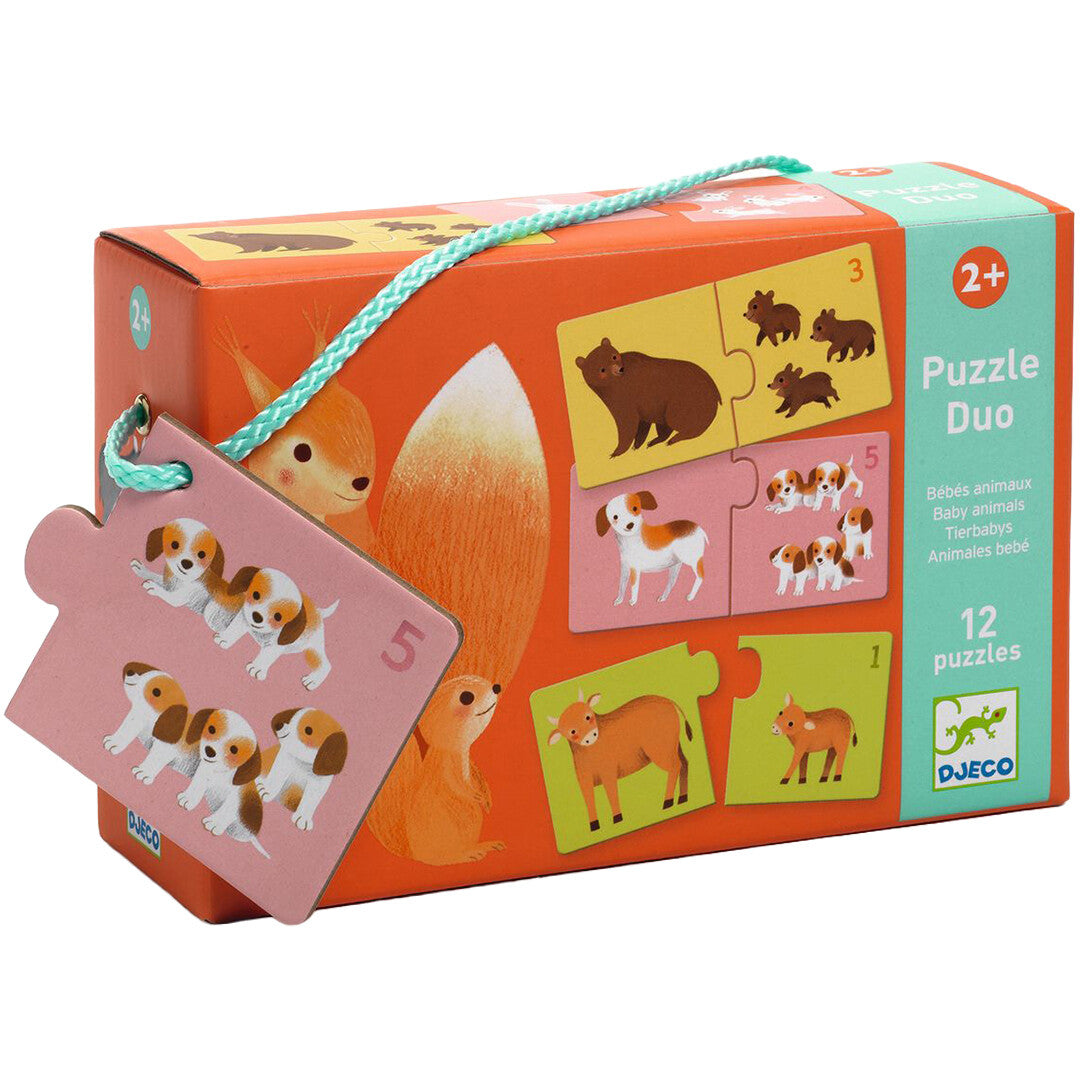 Djeco puzzel duo babydieren - 12x2st