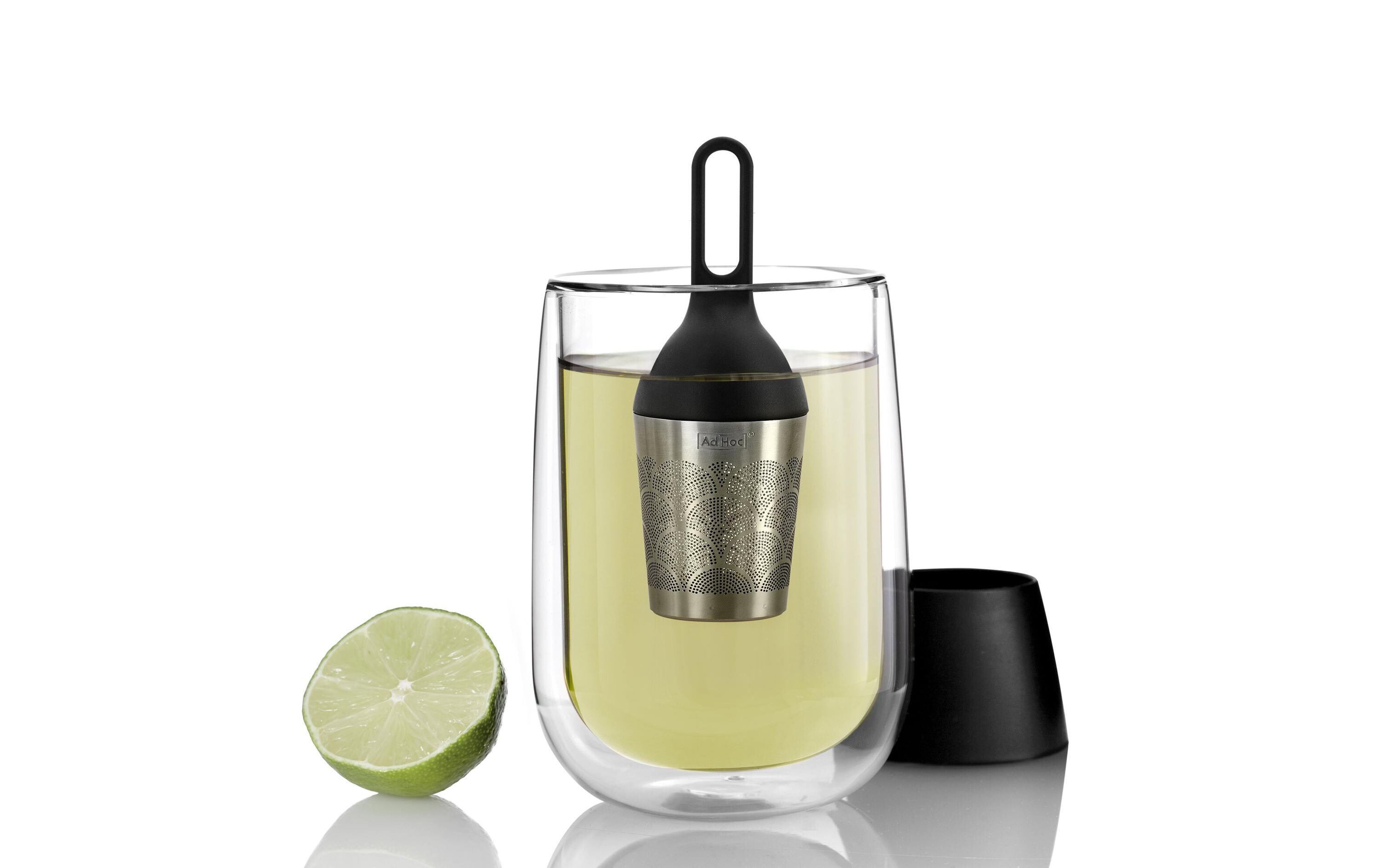 Teesieb Floatea-Fusion Schwarz/SilberSchwimmender Teefilter