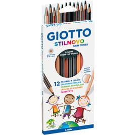 Etui crayons de couleur stilnovo giotto forme         hexagonale bois de cedre 18cm mine 3mm 12 unites coloris