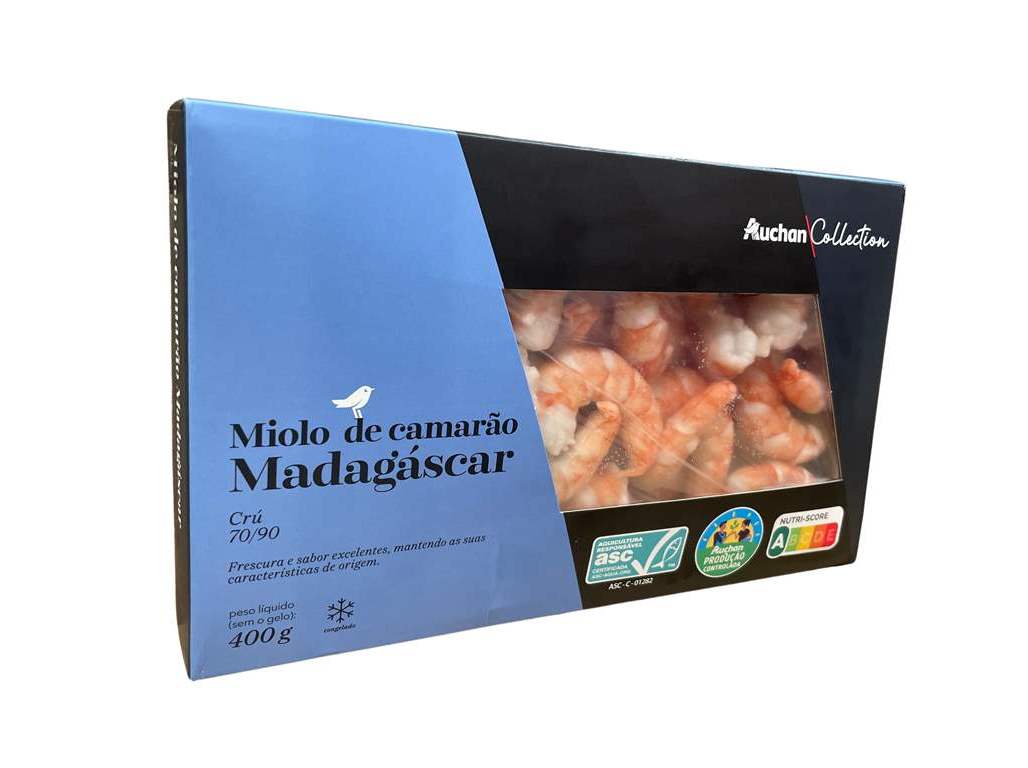 MIOLO DE CAMARÃO AUCHAN COLLECTION CULTIVAMOS O BOM MADAGÁSCAR 70/90 400G